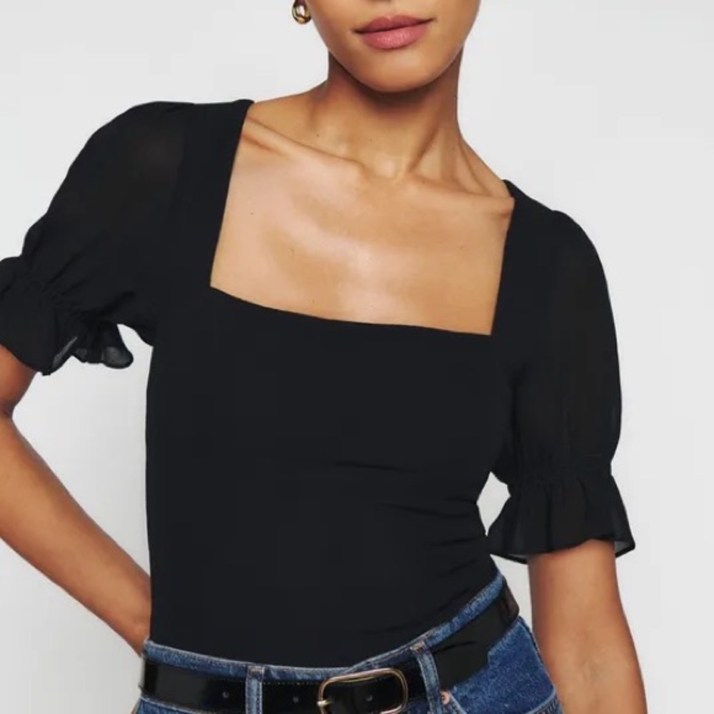 Reformation Black Blouse